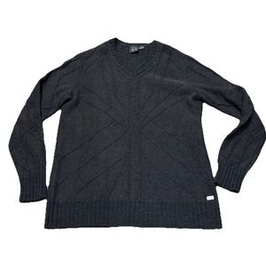 Armani Exchange (A|X) men's 2Xgray V-neck  sweater textured knit pattern